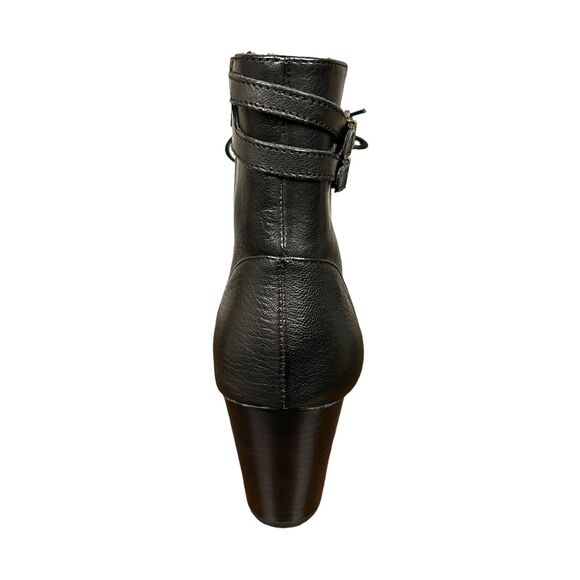 BELLA VITA Womens US 11 M Kody Ankle Bootie Black Leather Fringe Chunky Heel NEW - Picture 4 of 6